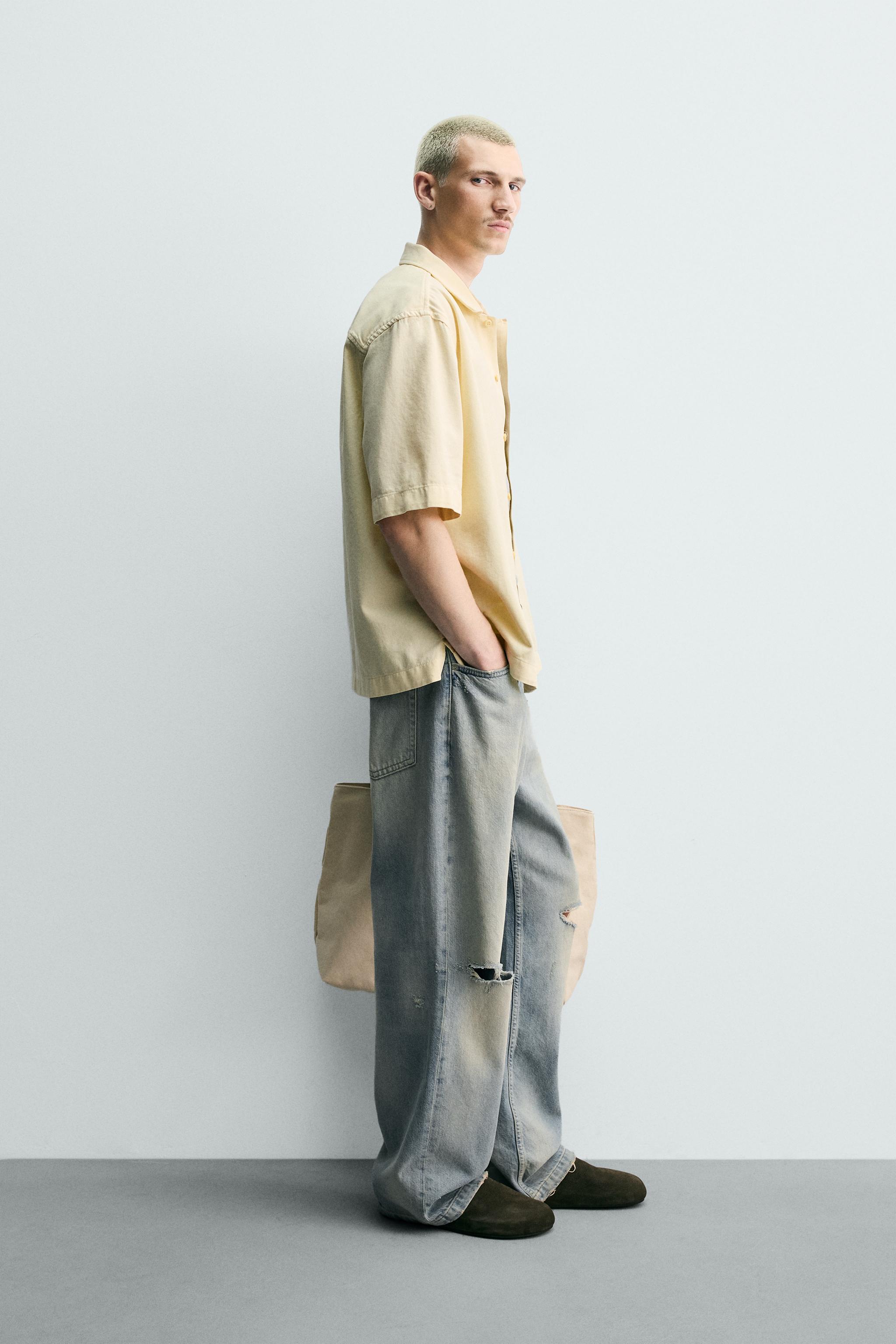 EMBROIDERED TEXTURED OVERSHIRT